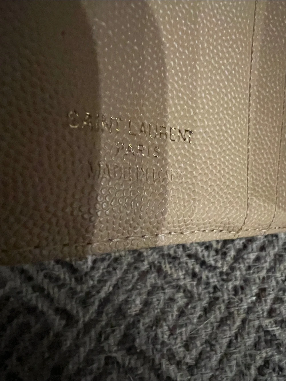 Saint Laurent Small Chevron Wallet in Metallic Gold Tone - Picture 5 of 11